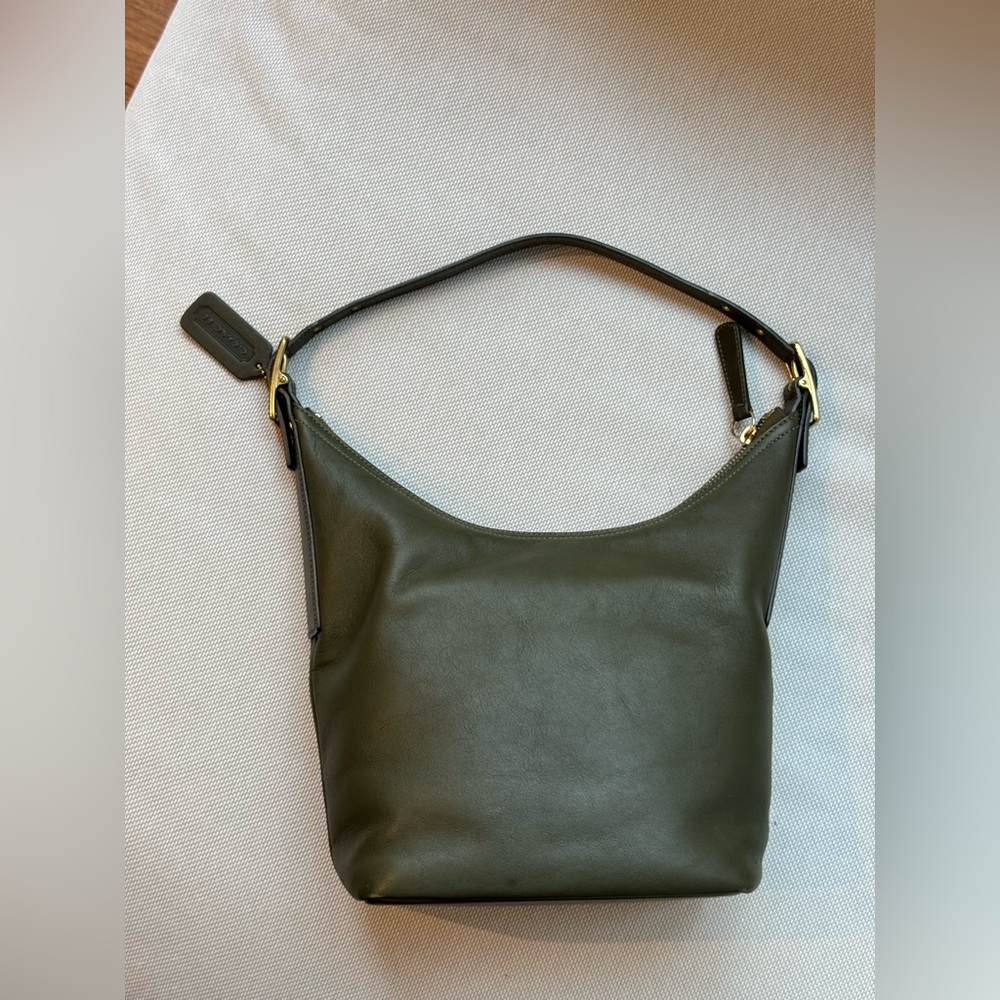 Vintage Coach 9823 Green Legacy Hobo Bucket Bag